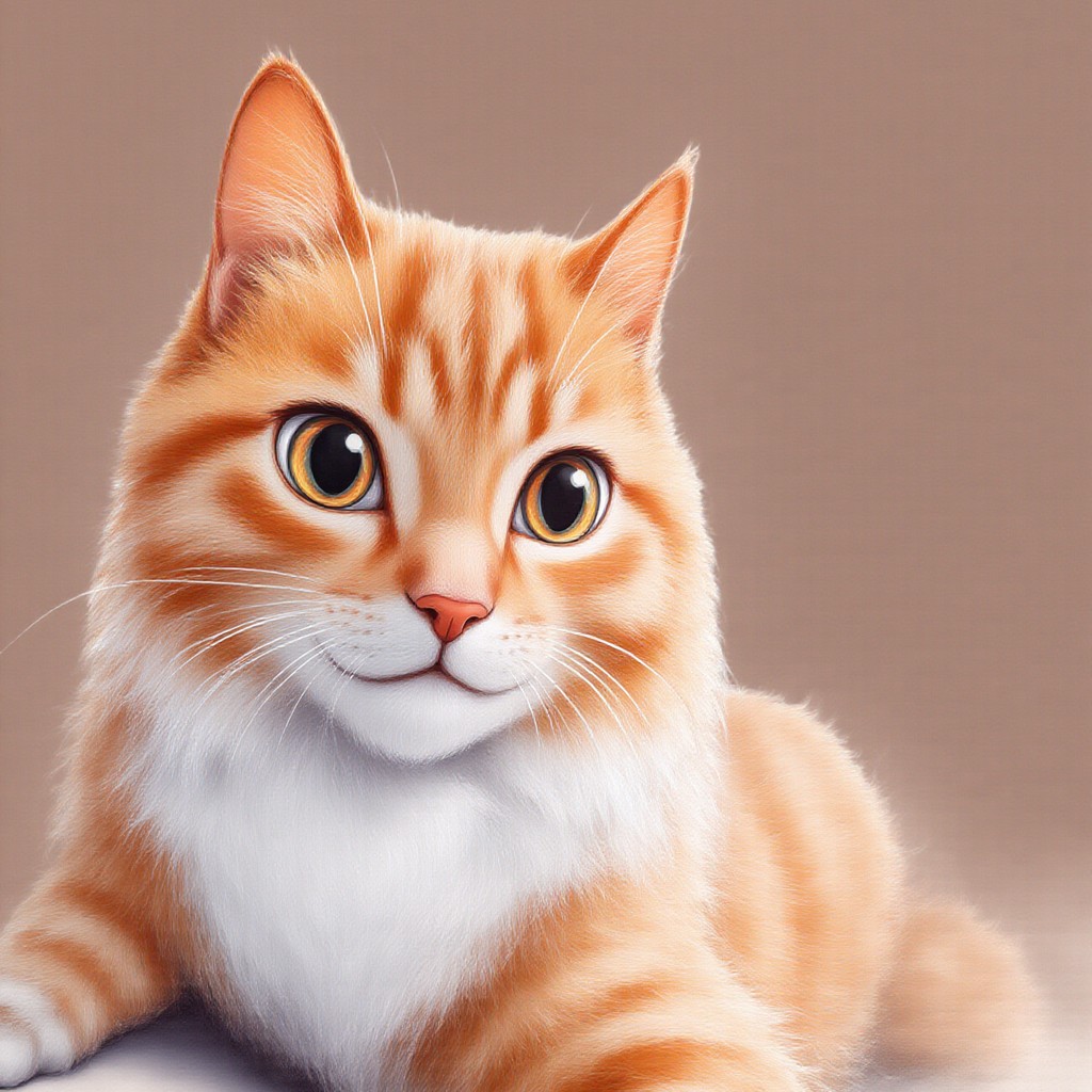 The KinnyKat Studios mascot — a painterly orange-and-white tabby cat